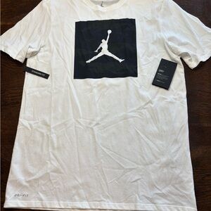 Jordan White Tee with Black Jumpman Logo